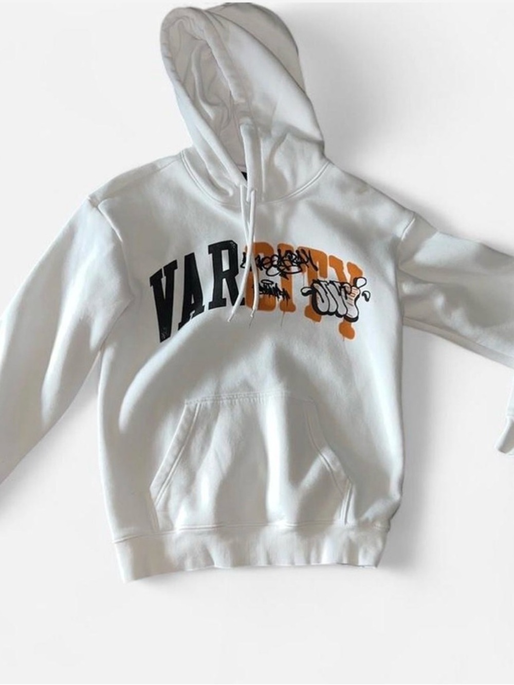 H&M White Hoodie with Graphic Print